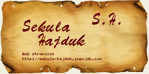 Sekula Hajduk vizit kartica